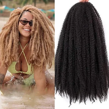 Black Star Marley Hair Twist для завивки, Волосы крючком, Упругие Афро, Кудрявые, Вьющиеся, Искусственные Локоны, 6 упаковок, 18 дюймов, 110 г в упаковке