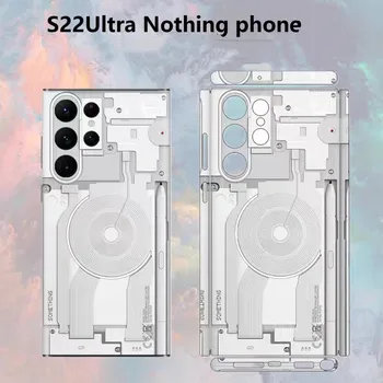 Ничего в Стиле Телефона для Samsung Galaxy S24 S23 S22 Ultra S22 plus Наклейка На Заднюю Панель Защитная Пленка Для Экрана Оберточная Наклейка