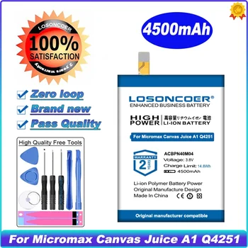 Аккумулятор LOSONCOER 4500 мАч ACBPN40M04 для телефона Micromax Canvas Juice A1 Q4251