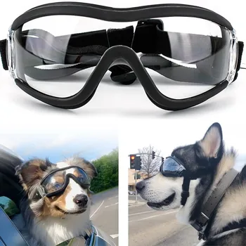 Солнцезащитные очки для собак, очки для собак, регулируемый ремешок для путешествий, катания на лыжах и противотуманные очки для собак, очки для снега, очки для домашних животных для средних и крупных собак