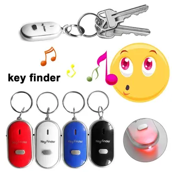 1 шт. светодиодный свисток для поиска ключей, мигающий звуковой сигнал, контроль звука, защита от потери ключа, локатор для поиска ключей, трекер с кольцом для ключей
