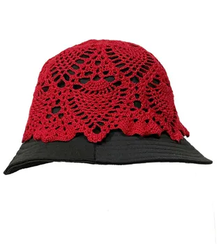 BomHCS Вязаная цветочная кружевная шапочка-бини, летняя комбинированная шляпа-ведро, Солнцезащитный козырек