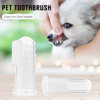 Силиконовая зубная щетка для собак с пальчиками, средство для чистки полости рта питомца, Безопасные принадлежности для чистки зубов домашних животных, Набор зубных щеток