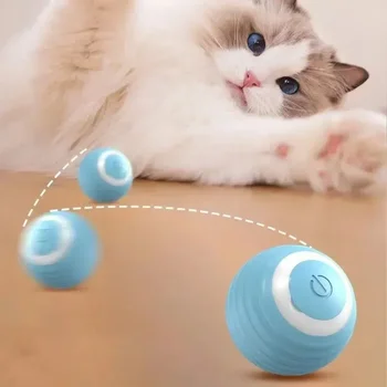 Автоматический катящийся умный мяч, игрушки, силиконовые самодвижущиеся игрушки для котенка, товары для кошек, мяч с дистанционным управлением Juguetes Para Gatos 고양이 자동