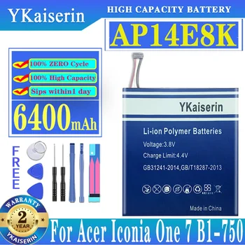 YKaiserin AP14E8K (1ICP4/86/94) Аккумулятор емкостью 6400 мАч для Acer Iconia One 7 B1-750 KT.0010G.007 Tablet PAD Batterij + Инструменты