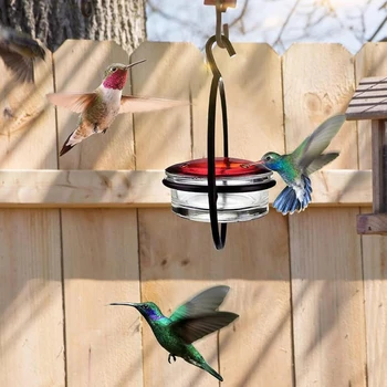 Кормушка для птиц на заднем дворе, вместительная кормушка для колибри, герметичная конструкция, простые крючки для установки на открытом воздухе