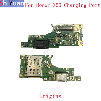 Оригинальная плата разъема USB-порта для зарядки, гибкий кабель для Huawei Honor X20, устройство чтения sim-карт, Запасные части для ремонта