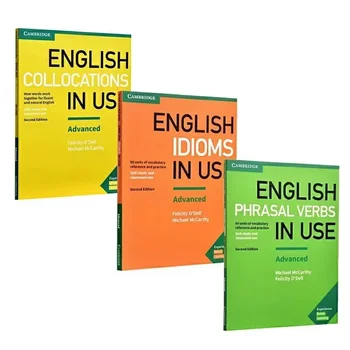3 книги Cambridge English с цветной печатью, используемый английский словарь, словосочетания/ИДИОМЫ/ ФРАЗОВЫЕ ГЛАГОЛЫ