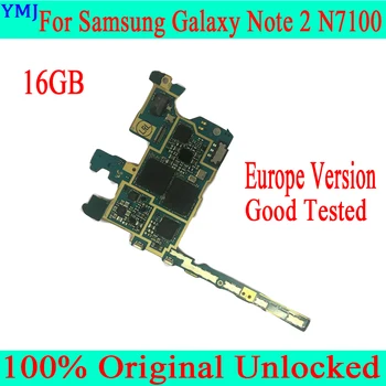 Оригинальная разблокированная 16 ГБ Материнская плата Samsung Galaxy Note 2 N7100, для Samsung Note 2 N7100 Материнская плата с полноценными чипами, Хороший тест