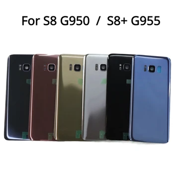 Новое Заднее Стекло Для Samsung Galaxy S8 G950 G950F S8 + Plus G955 G955F Крышка Батарейного Отсека Корпус Задней Двери Чехол с объективом Камеры + логотип