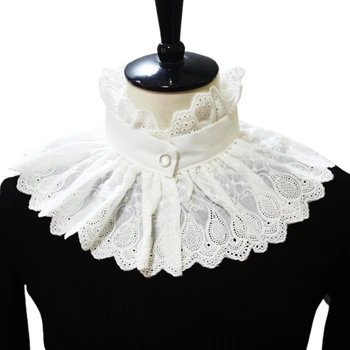 Женская Винтажная Большая шаль с вышивкой Пейсли, искусственный воротник в стиле Стимпанк, накидка с оборками