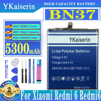 5300mAh Телефонная Батарея BN37 BN 37 для Xiaomi Redmi 6 6a Высококачественная Замена Аккумуляторных Батарей Bateria Мобильного Телефона