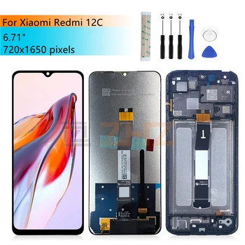 Для Xiaomi Redmi 12C ЖК-дисплей Дигитайзер В Сборе С Рамкой Для Redmi 12c Замена Дисплея Запчасти Для Ремонта 6,71
