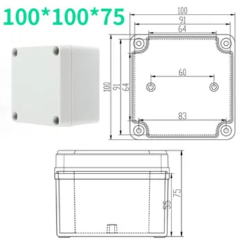 Коробка проводки кнопки 1Pc 100x100x75mm внутренняя и наружная водонепроницаемая