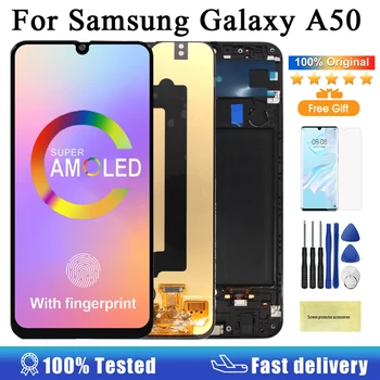 AMOLED Дисплей Для Samsung Galaxy A50 A30 ЖК-дисплей С Сенсорным Экраном и Цифровым Преобразователем В сборе Для Samsung A50 A505F A505F/DS Display