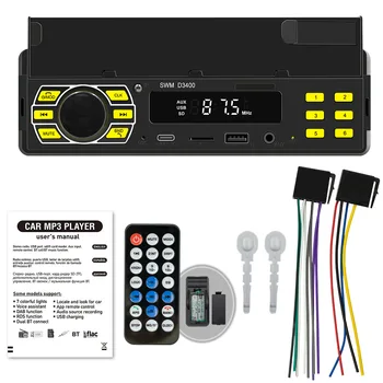 Автомобильный MP3-плеер SWM D3400 с Bluetooth, многофункциональная U-дисковая карта, музыкальная система HD без потерь, центральное FM-радио в автомобиле, светодиодный дисплей