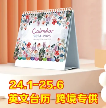 Новый Тайваньский Календарь 2024-2025, Полностью английский Календарь, Европа и Америка, календарь, декор, кавайный стол, настольный календарь на 2024 год