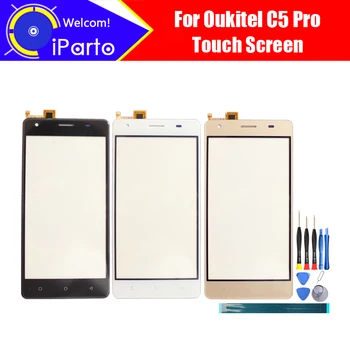 5,0-дюймовый Сенсорный экран Oukitel C5 Pro Digitizer 100% Гарантия Оригинального Сенсорного экрана из Стеклянной панели Для C5 Pro + инструменты + Клей