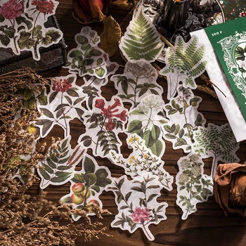 100 штук Базовый Бумажный материал Наклейка цветущая ветвь состояние ретро ботаническая иллюстрация Скрапбукинг Джунгли ручная работа 101 * 160 мм