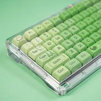 idobao XDA Симпатичные Колпачки для ключей PBT Dye-sub Keycap Set Пользовательские Зеленые Клавиши DIY для Механической клавиатуры Pond Frog Theme Kawaii Caps для MX