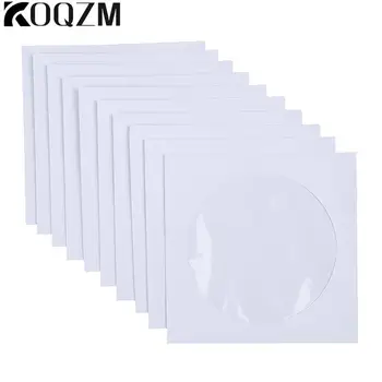 Бумажные пакеты Для дисков Пакеты Для Упаковки дисков CD DVD Диски Бумажные Рукава Конверты Для Хранения Прозрачных Оконных Коробок Откидные крышки