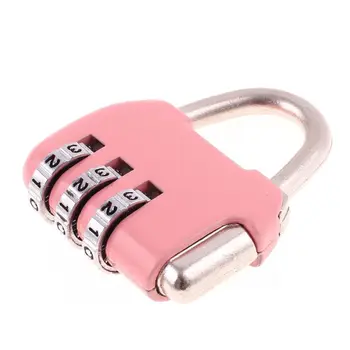 Кодовый замок для багажного отделения с возможностью сброса, навесной замок с 3-значным номером, розовый