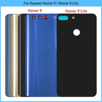 Новинка для Huawei Honor 9 Lite, задняя крышка аккумулятора, Задняя дверца для Huawei Honor9, корпус аккумулятора, Стеклянная панель, Клейкая замена