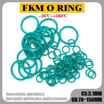 10шт Зеленый FKM Уплотнительное Кольцо Из Фторкаучука CS 3.1мм OD70mm ~ 150 мм Уплотнительная Прокладка Изоляционное Масло Высокая Термостойкость Зеленый