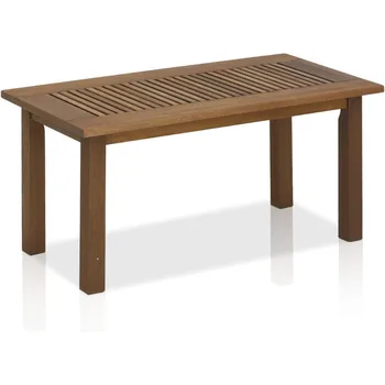 Мебель для патио Furinno FG16504 Tioman из твердых пород дерева, уличный журнальный столик из тикового дерева, 1-ярусный, коричневый