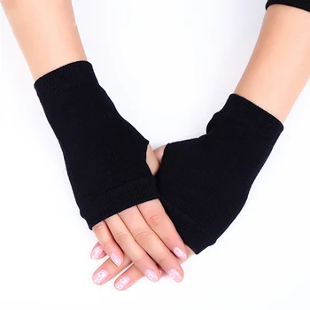 Зимние перчатки, женские перчатки без пальцев, женские теплые зимние перчатки, теплые варежки для рук и запястий