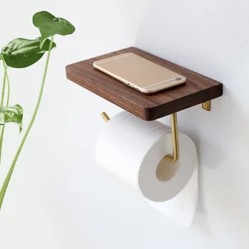 Держатель для бумажных полотенец из массива дерева, настенный держатель для салфеток в туалете, аксессуары для ванной комнаты, Подставка для туалетной бумаги