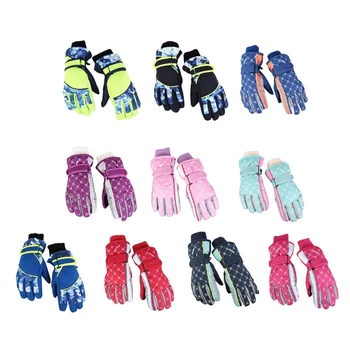 Зимние варежки, детские лыжные перчатки, водонепроницаемые термальные перчатки для детей 5-8 лет, перчатки для занятий спортом на открытом воздухе для мальчиков и девочек