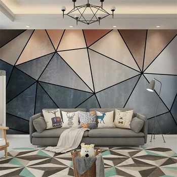beibehang papel de parede Обои на заказ 3d фрески Обои в скандинавском треугольном стиле современные минималистичные геометрические обои для гостиной