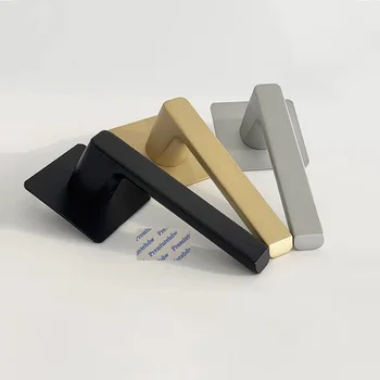 1 шт. дверная ручка из алюминиевого сплава, винт, наклейка, крепление для деревянного стеклянного дверного окна, Золото, матово-черный