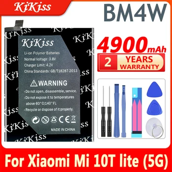 Аккумулятор KiKiss BM4W для Xiaomi Mi 10T Lite (5G), Mi10T lite, 10Tlite, Аккумуляторы большой емкости, 4900 мАч