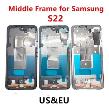 Для Samsung Galaxy S22 S901 Средняя Рамка Корпус Плата ЖК-Лицевая Панель Рамка Замена Запасных Частей Для Ремонта + Боковые Кнопки US AU
