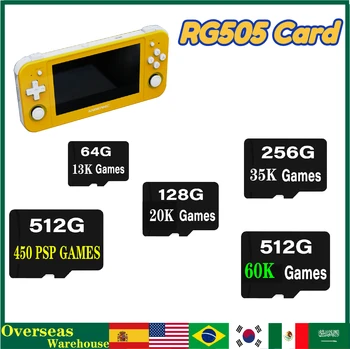 RG505 ANBERNIC TF Карта Карты памяти 64G 128G 256G 512G Карты памяти Игры 70000 Игр PS 450 ИГР Ретро Портативная Консоль