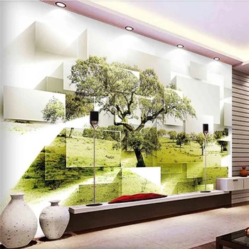 beibehang 3D абстрактный пейзаж, красивая простая стена в гостиной, большие настенные обои на заказ papel de parede para quarto