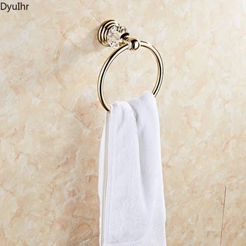 Кольцо для полотенец в стиле ретро с золотым кристаллом, кольцо для подвешивания полотенец, вешалка для полотенец в ванной, вешалка для полотенец, аксессуары для ванной комнаты DyuIhr