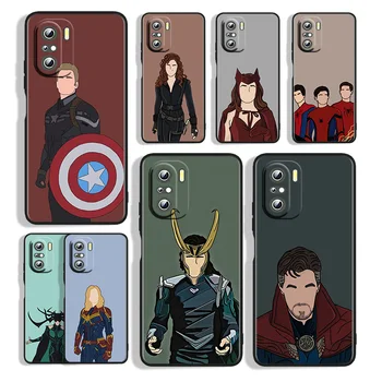Чехол для Телефона Marvel Avengers Heroes Для Xiaomi Redmi K50 K40S 10X 10C 9T 9C 9AT 8A 8 7A GO S2 6A 5A Y2 Y3 Pro Черный Чехол