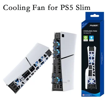 Для вентиляторов охлаждения консоли PS5 Slim Вентилятор охлаждения со светодиодной подсветкой USB DC 5V Игровая консоль Задний вентилятор охлаждения для Sony Playstation Slim