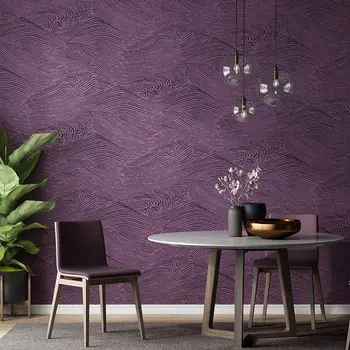 Современные фиолетовые обои с 3D волнами для фоновых стен гостиной и спальни в скандинавском стиле, роскошный нетканый материал Papel Contact