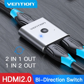 Vention HDMI Switcher 4K 60Hz Bi-Direction 2,0 HDMI Переключатель 1x2/2x1 Адаптер для PS4/5 Xiaomi TV Box 8K HDMI 2,1 Разветвитель