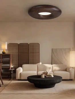 2024 Современный деревянный потолочный светильник нового дизайна, украшение для дома в гостиной, потолочная люстра с большими деревянными люстрами