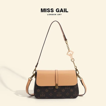 Винтажная кожаная маленькая квадратная сумка в винтажном стиле, новая высококачественная универсальная женская сумка через плечо