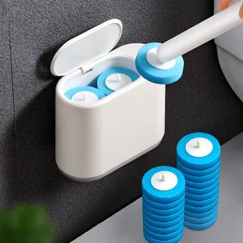 Одноразовый держатель для туалетной щетки с чисткой для ванной комнаты, настенная сменная насадка для унитаза, набор для чистки туалетной щетки