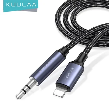 Вспомогательный кабель KUULAA для iPhone 13 12 11 Pro XS Max X XR 8 7 iPad с разъемом 3,5 мм для кабельной проводки, конвертер для наушников, аудиоадаптер