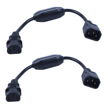 2X специальных кабеля питания ИБП PDU, IEC 320 C14-C13 с переключателем включения/выключения 30 см черного цвета