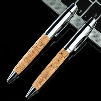 Шариковая ручка Металлический зажим Деревянная ручка кончик 1,0 мм Черные чернила Пишут плавно многоразового использования для женщин мужчин Подписания файлов