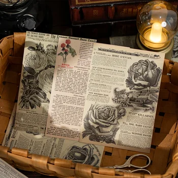 50 шт наклеек журнал о растениях в стиле ретро, текст из старой газеты, украшение палатки для рук, наклейки для грунтовки 4 типа